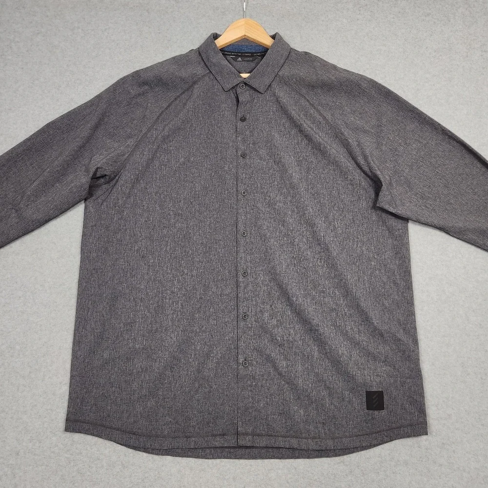 Adidas Shirt Mens XXL Gray Carbon Adicross Autres Performance Vented Stretch